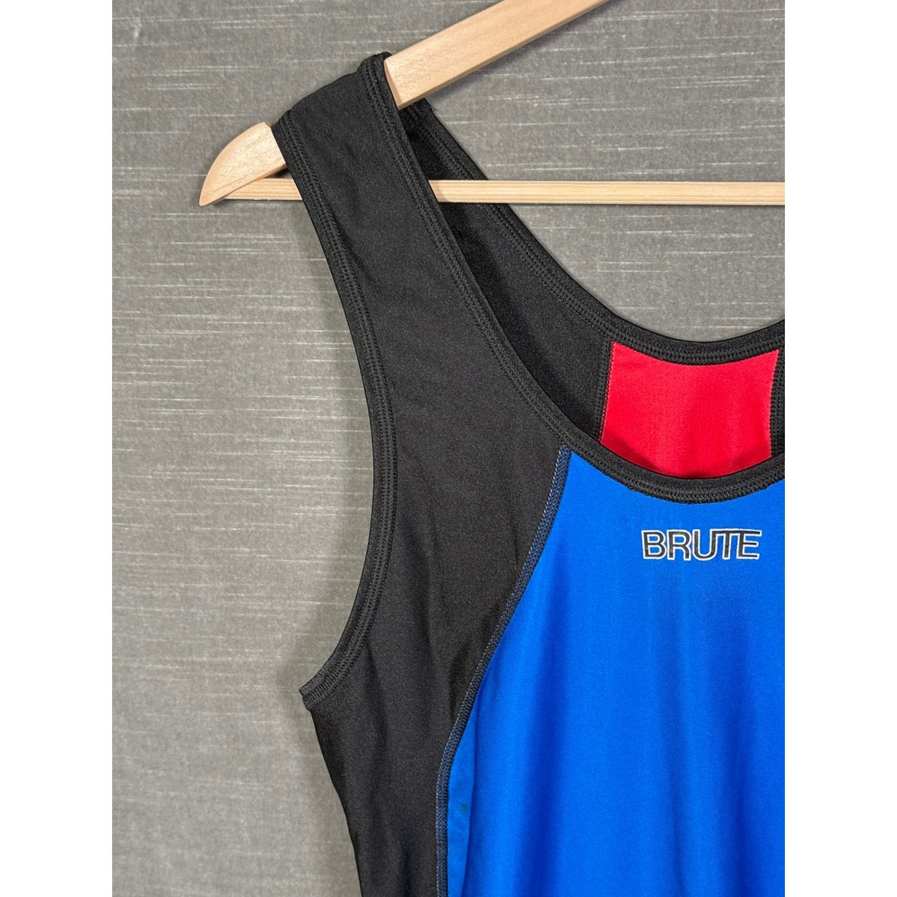 Brute Reversible Wrestling Singlet Mens Red Blue Black Performance One Piece - Picture 11 of 12